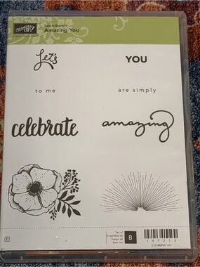 Stampin' Up! Amazing You Stamp Set - White & Green Accents